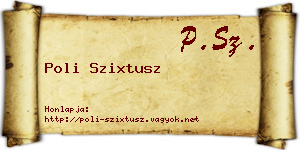 Poli Szixtusz névjegykártya